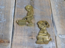 Toilet door plates toilet door sign - brass - for toilet, boy + girl