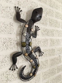 1 Salamander - Eidechse aus Eisen, Vollkoller, wunderschön!