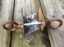 Rustic rings set as door closers/gate closers, beautiful nostalgic rust brown