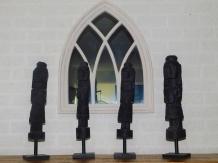 Set van 4 handgesneden Asmat beelden - Tibal Art Wood