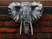 Beautiful black and silver elephant head wall ornament, beautiful!!