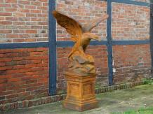 Large Eagle on Pedestal - XXL - Full Stone in Oxide