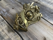 Retro doorbell art nouveau - brass luster, pusher, bell