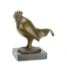A bronze statue/sculpture of a rooster