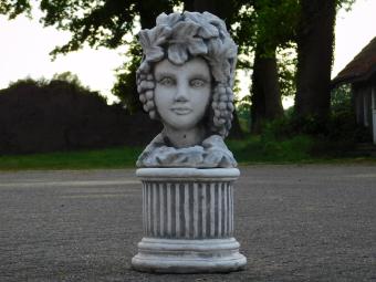 Flowerpot Woman on Pedestal - 58 cm - Stone