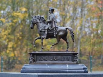 Bronze statue of Frederick the Great on Horseback - on Marble Base