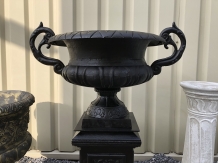 Garden Vase with Handles - 50 cm - Cast Iron - Black Rust