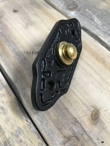 Antique doorbell, Retro bell, metal black, brass push button