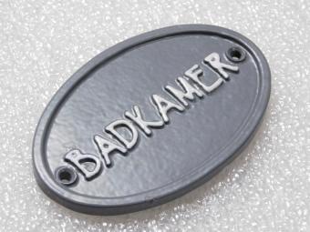 Türschild Badezimmer – Grau mit Weiß – Gusseisen