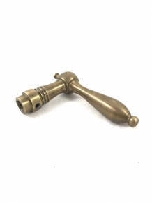 1 Door latch / door handle, made of patinated brass, including mandrel