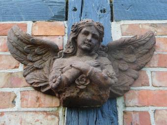 Angel Sculpture - 52 x 30 cm - Cast Iron (Rust Finish)