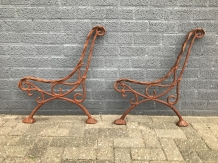 set of loose bench side parts, heavy cast iron supports