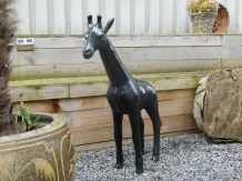 Decoratieve giraffe - zwart - polystone