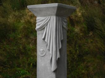Greek Pedestal Medusa Drapery - 100 cm - Stone Column