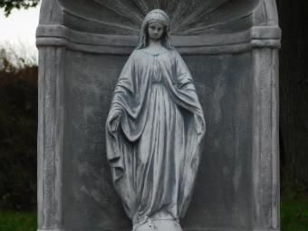Large Classic Prayer Chapel with Statue of the Virgin Mary – approx. 95 x 70 cm – Stone