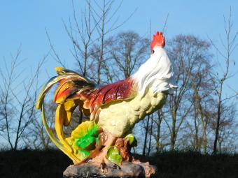 Rooster XL in Colour - 60 cm - Polystone