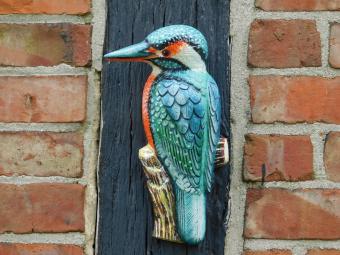 Kingfisher in Colour - 27 cm - Cast iron - Wall decoration