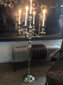 Large Floor Candelabra - 120 cm – Aluminum – Raw Gold