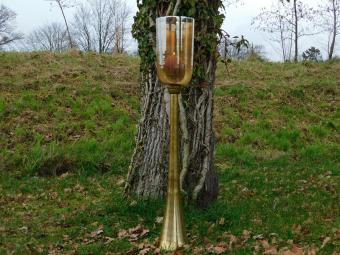 Stehender Kerzenhalter – 110 cm – Glas und Metall