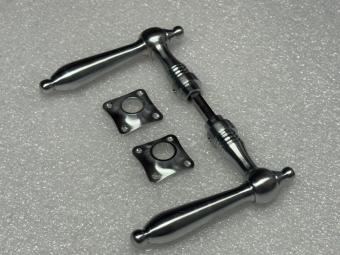 Door set in nickel and matt chrome – 2 door handles and escutcheons