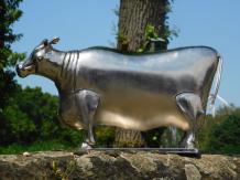 Statue Kuh - Metall - Farbe Chrom, Letste!!