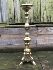 Candlestick / candle holder, high-gloss brass, ON CLEARANCE!