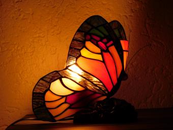 Butterfly Lamp - Tiffany Style - Ambient Lamp - Colorful