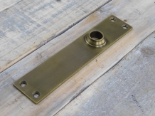 1 Long door plate, brass patinated, ''cova'', closed plate.