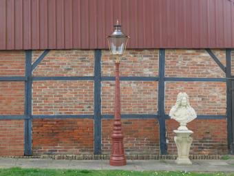 Elegant Cast Iron Lamppost with Copper and Brass Cap - 340 cm