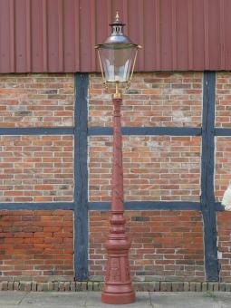 Elegant Cast Iron Lamppost with Copper and Brass Cap - 340 cm