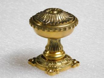 Fixed Door Knob with Rosette - Polished Brass