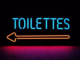 Neon <-- Toilettes - 56 cm - Blue with Red
