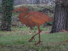 Garten Stick Heron - Silhouette - Rost Metall