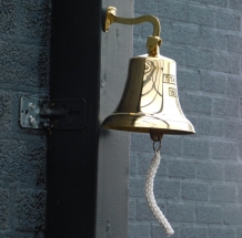 Bell ''Titanic 1912'' with rope, brass