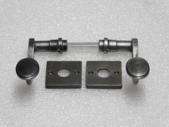 Hamilton Door Handle Set with Escutcheons - Galvanised Cast Iron