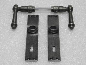 Set Deurbeslag - Klinken York + Deurplaten Blanco BB 72 - Gietijzer Verzinkt