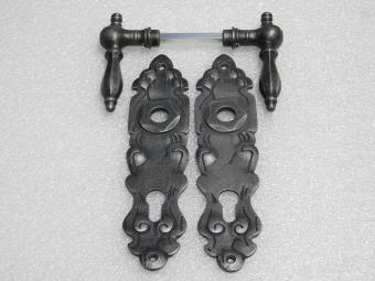 Set Deurbeslag - Klinken Kensington + Deurplaten Royale - Gietijzer Verzinkt