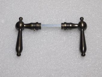 Revo Door Handle Set - Dark Patinated Brass