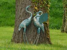Set prachtige Reigers - Turquoise met Goud - Metaal