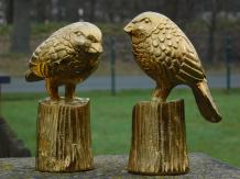 Satz Vögel auf Stamm - gold - alu