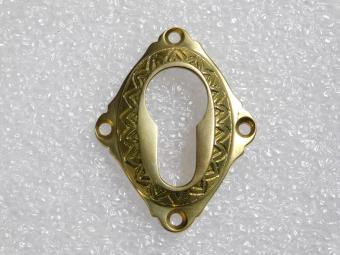 Zierliche Schlossrosette – 6 x 4,5 cm – Poliertes Messing