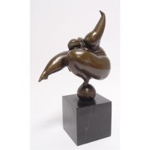 A bronze statue/sculpture of a dancing nude woman in modernist style