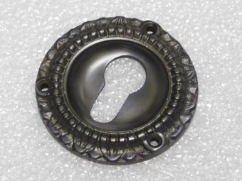 Elegante Schlossrosette PZ – Rund – Dunkel patiniertes Messing