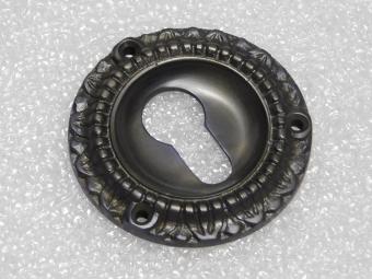 Elegante Schlossrosette PZ – Rund – Dunkel patiniertes Messing
