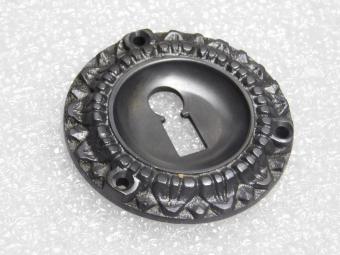 Lock escutcheon BB - Round - Dark patinated brass