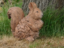 Eichhötnschen XL - Holzoptik - Polystone - wetterfest.