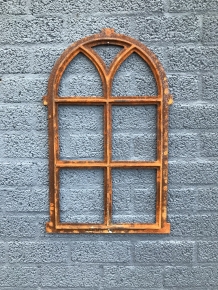 Cast iron stable window with round arches V small