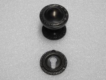 Vaste Deurknop Set met Rozetten – PC – Donker Gepatineerd Messing