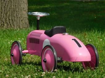 Vintage Auto - Roze - 76 x 40 cm - Metaal