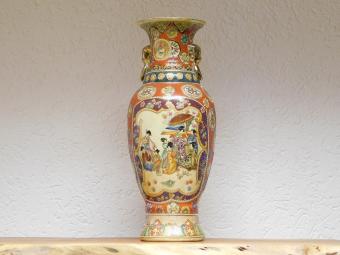 Vintage Vase - 62 cm - Japanese Satsuma style - Hand-painted porcelain